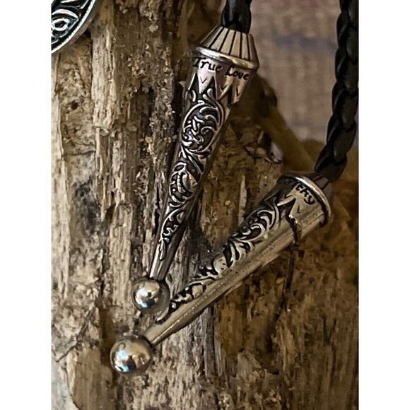 SCORPION BIRTHDAY DAD Silver Lariat Bolo Tie Western GLOW IN DARK LEATHER FATHER - Picture 5 of 14